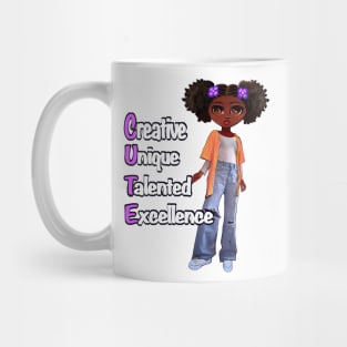 Cute acronym Positive affirmations motivational inspirational quotes sayings words black girl anime African American melanin queen affirmation Mug